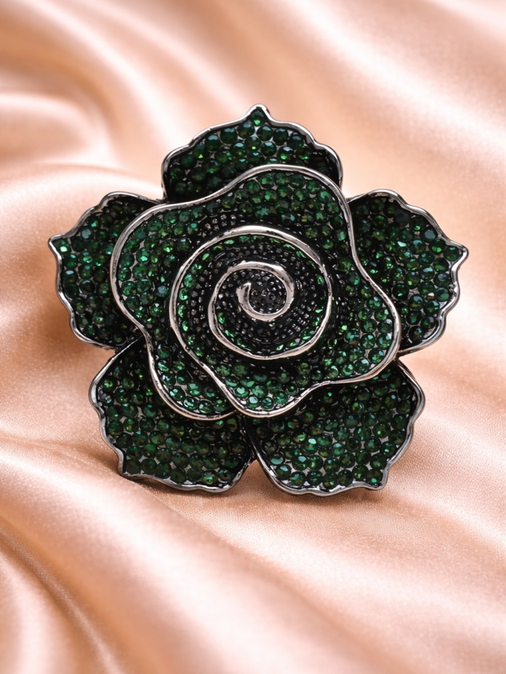 Hazel Rose Green Crystal Brooch